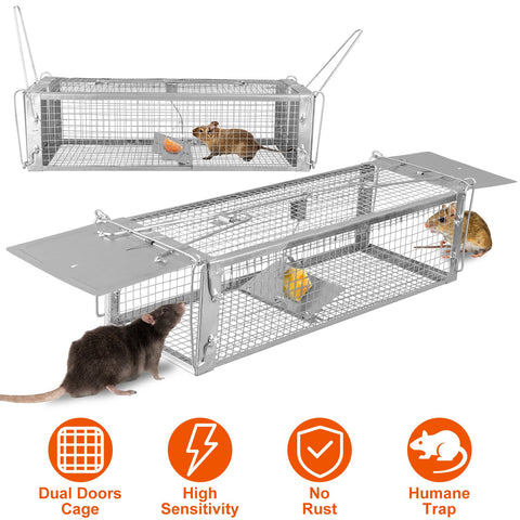 iMounTEK Dual Door Rat Trap Cage – Dense Mesh Zinc Plated