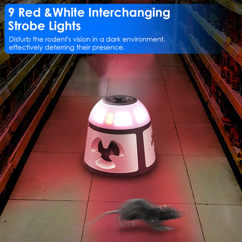 iMounTEK 360° Ultrasonic Mice Repeller – 9 Strobe Lights & Alarm Horn