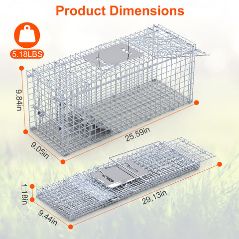 iMounTEK 25.6" Heavy Duty Humane Animal Trap – Folding Catch & Release