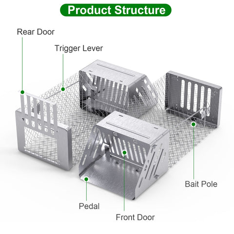 iMounTEK Automatic Continuous Rat Trap – Single Door Humane Live Cage