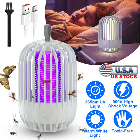 iMounTEK 900V Cordless Bug Zapper – USB-C Rechargeable Night Light (White)
