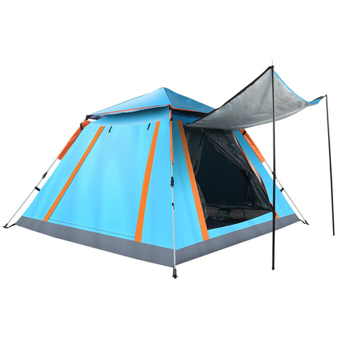 LakeForest 4-5 Person Camping Tent – Waterproof with Mosquito Nets (Blue)