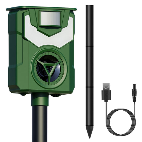 LakeForest Solar Animal Repeller with Flame Light – USB & PIR Sensor