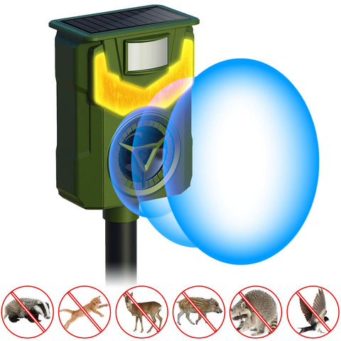 LakeForest Solar Animal Repeller with Flame Light – USB & PIR Sensor