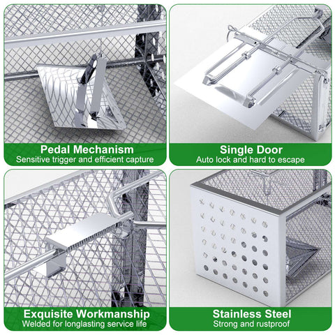 iMounTEK Single Door Rat Trap Cage – Humane Rodent Trap Indoor/Outdoor