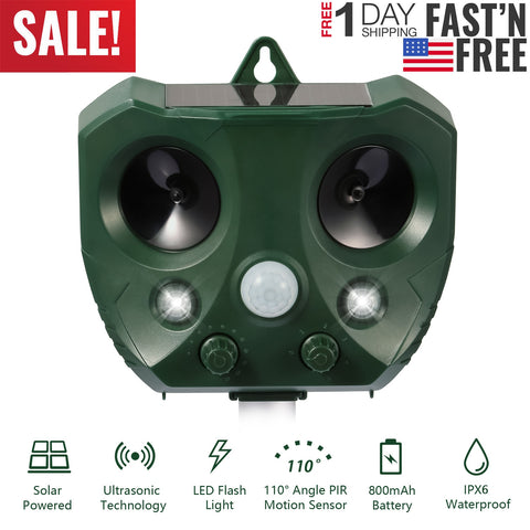 iMounTEK Solar Animal Repeller – LED Flash IPX6 Waterproof