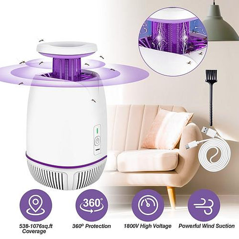 Plug-In Mosquito Zapper - 1076 Sq Ft Range, 3 Modes, Electric Fly Killer by iMountek