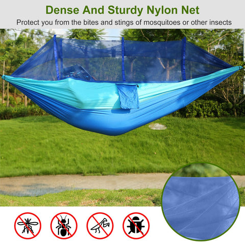 iMounTEK 2-Person Hammock with Mosquito Net – 600lbs (Blue)