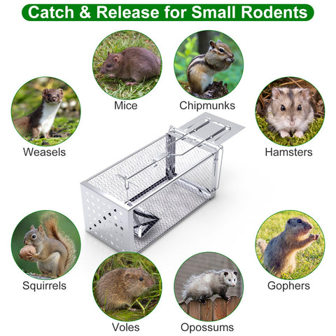 iMounTEK Single Door Rat Trap Cage – Humane Rodent Trap Indoor/Outdoor
