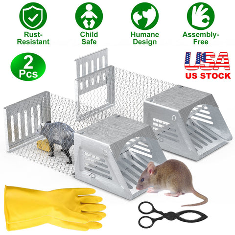 Rat Mouse Trap Cage 2Pcs Humane No Assembly