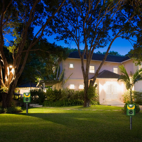 LakeForest Solar Animal Repeller with Flame Light – USB & PIR Sensor