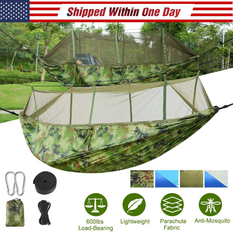 iMounTEK 2-Person Hammock with Mosquito Net – 600lbs (Camouflage)