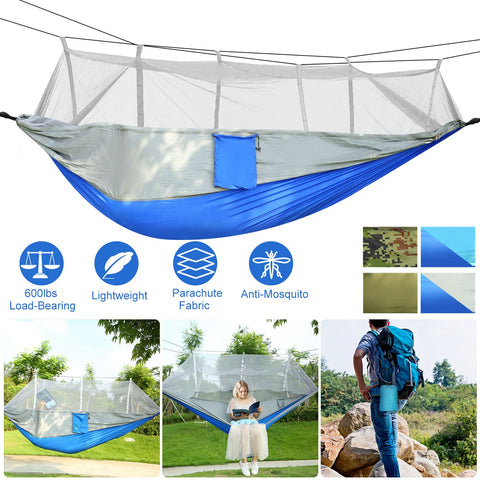 iMounTEK 2-Person Hammock with Mosquito Net – 600lbs (Grey)