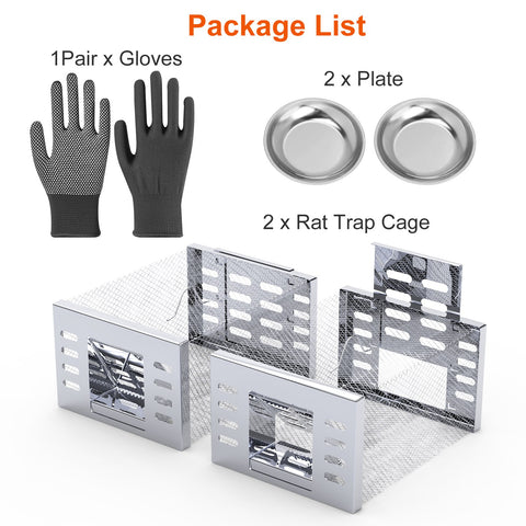 iMounTEK 2-Pack Humane Rat Trap Cage – Automatic Continuous Catch & Release