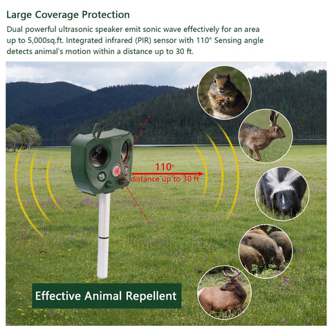 iMounTEK Solar Animal Repeller – LED Flash IPX6 Waterproof