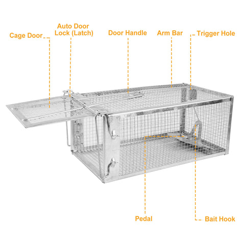 Humane Rat Trap Cage – Galvanized Iron with U-Shaped Rod