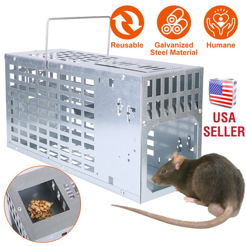 iMounTEK Humane Live Mouse Trap – Metal Cage Single Door Continuous Capture