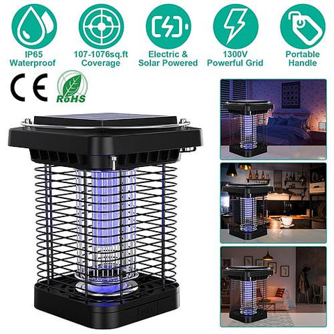 Solar Powered Bug Zapper - Outdoor Insect Killer by iMountek