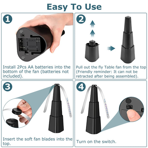 iMounTEK 4-Pack Fly Repellent Fan – Battery Powered Table Top