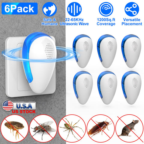 iMounTEK 6-Pack Ultrasonic Pest Repeller – Indoor Plug-In White
