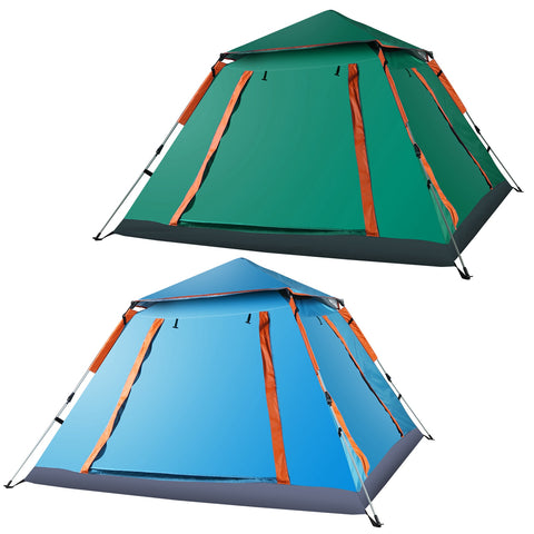 LakeForest 4-5 Person Camping Tent – Waterproof with Mosquito Nets (Green)