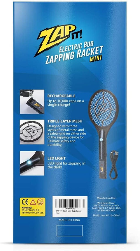 Bug Zapper Rechargeable Bug Zapper Racket, 4,000 Volt, USB Charging Cable