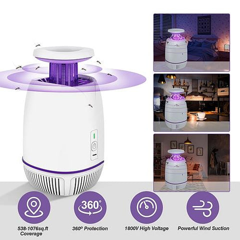 Plug-In Mosquito Zapper - 1076 Sq Ft Range, 3 Modes, Electric Fly Killer by iMountek