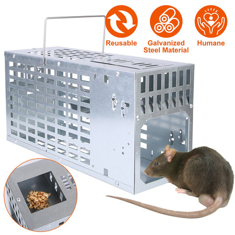 iMounTEK Humane Live Mouse Trap – Metal Cage Single Door Continuous Capture