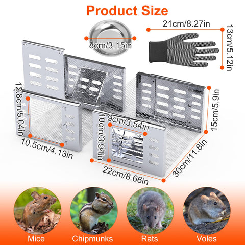 iMounTEK 2-Pack Humane Rat Trap Cage – Automatic Continuous Catch & Release