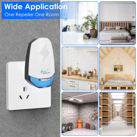 iMounTEK 2-Pack Ultrasonic Pest Repeller with Night Light – White