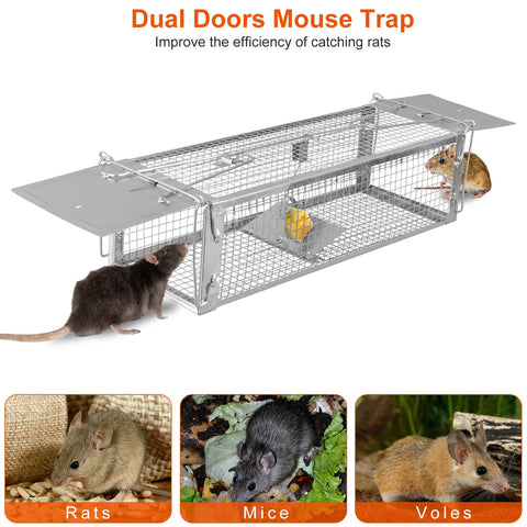 iMounTEK Dual Door Rat Trap Cage – Dense Mesh Zinc Plated