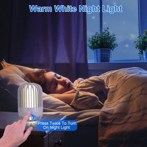 iMounTEK 900V Cordless Bug Zapper – USB-C Rechargeable Night Light (White)