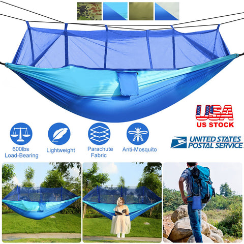 iMounTEK 2-Person Hammock with Mosquito Net – 600lbs (Blue)