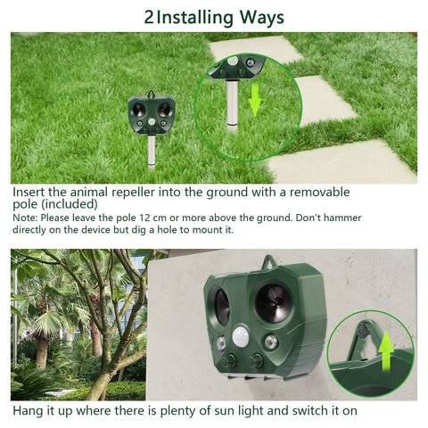 iMounTEK Solar Animal Repeller – LED Flash IPX6 Waterproof