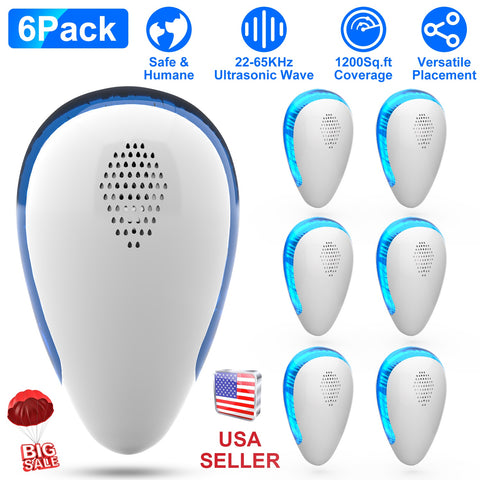 iMounTEK 6-Pack Ultrasonic Pest Repeller – Indoor Plug-In White
