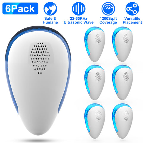 iMounTEK 6-Pack Ultrasonic Pest Repeller – Indoor Plug-In White