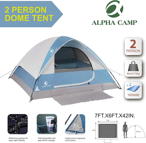 3/4 Person Camping Dome Tent with Carry Bag, Lightweight Waterproof Portable Backpacking Tent for Outdoor Camping/Hiking