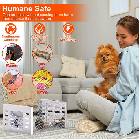 iMounTEK 2-Pack Humane Rat Trap Cage – Automatic Continuous Catch & Release