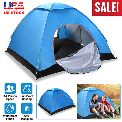 iMounTEK 4-Person Pop Up Tent – Instant Setup Waterproof (Blue)