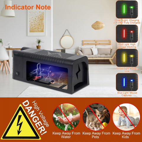 iMounTEK Electric Rat Trap – Rechargeable 1800V Shock Mouse Killer