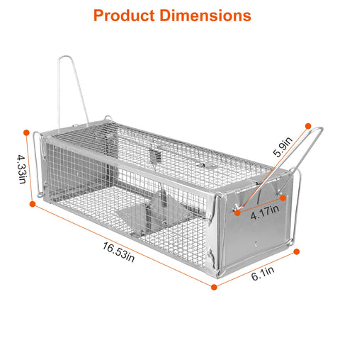 iMounTEK Dual Door Rat Trap Cage – Dense Mesh Zinc Plated