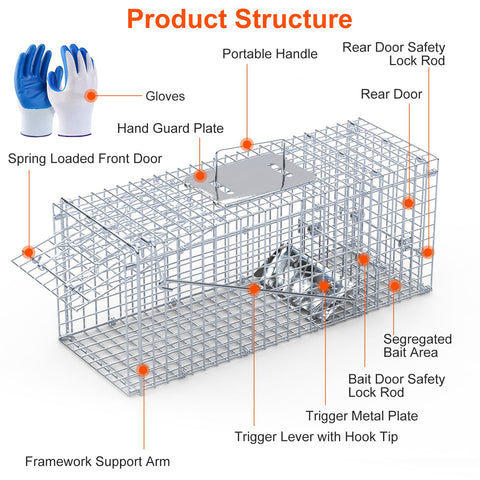 iMounTEK 25.6" Heavy Duty Humane Animal Trap – Folding Catch & Release
