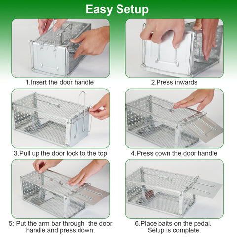 iMounTEK Single Door Rat Trap Cage – Humane Rodent Trap Indoor/Outdoor