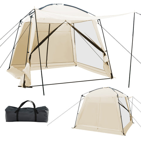 10 X 10 Feet Screened Canopy Tent W/ Vestibule and Zippered Door
