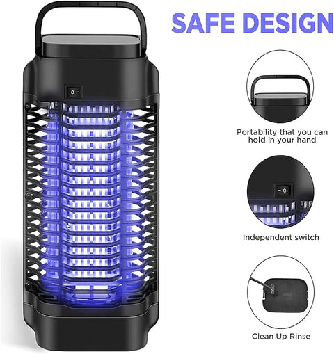 Electric Mosquito Zapper - Powerful 4200V Fly Killer with Metal Mesh for Indoor/Home/Garden