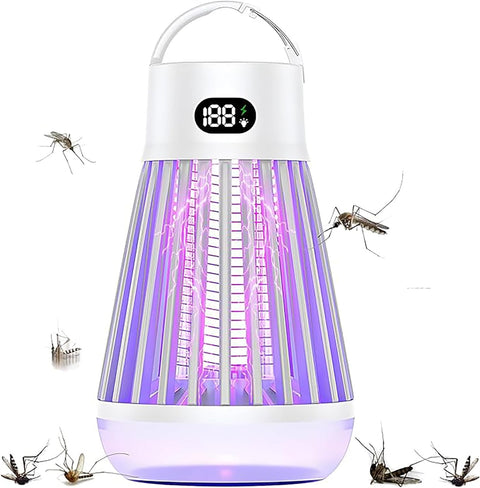 Rechargeable Insect Zapper - Portable Cordless Mosquito Killer Lamp with Hook for Hanging