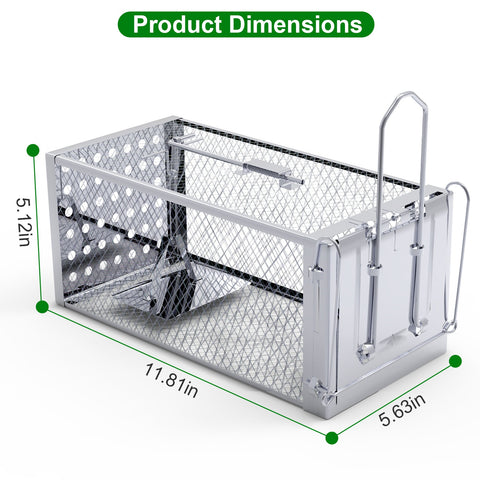 iMounTEK Single Door Rat Trap Cage – Humane Rodent Trap Indoor/Outdoor