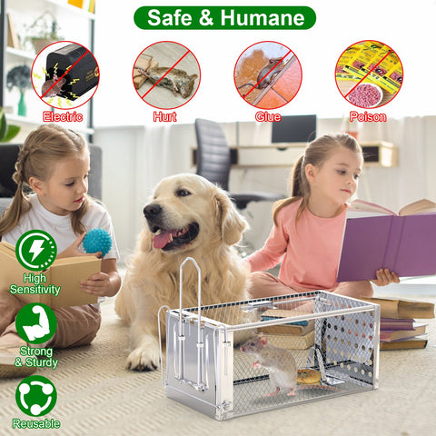 iMounTEK Single Door Rat Trap Cage – Humane Rodent Trap Indoor/Outdoor