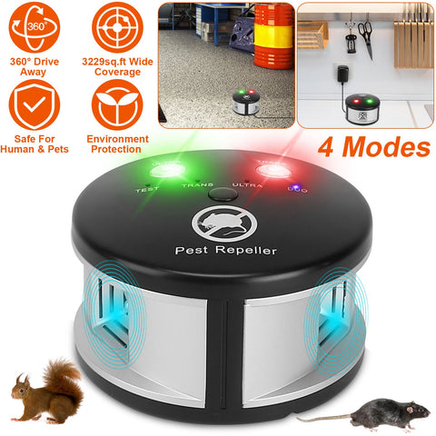 iMounTEK 360° Ultrasonic Pest Repeller – Pressure Wave Plug-In