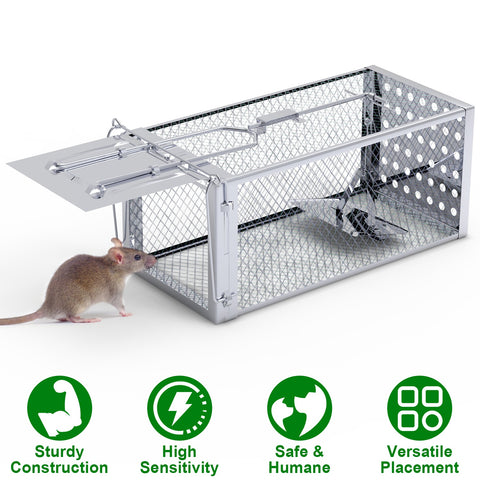 iMounTEK Single Door Rat Trap Cage – Humane Rodent Trap Indoor/Outdoor
